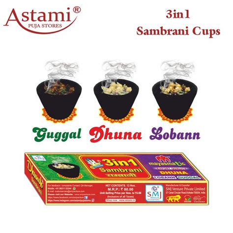 3 in 1 Mini Sambrani Dhoop Cups & Dhunoh Sambrani Cups with Burner ...