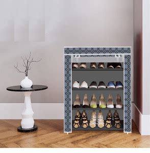 dbeautify 4 Shelf Foldable Collapsible ShoeRack Plastic Collapsible ...