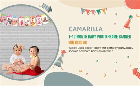 CAMARILLA 1-12 Month Baby Photo Banner for 1st Birthday/Birthday Party ...