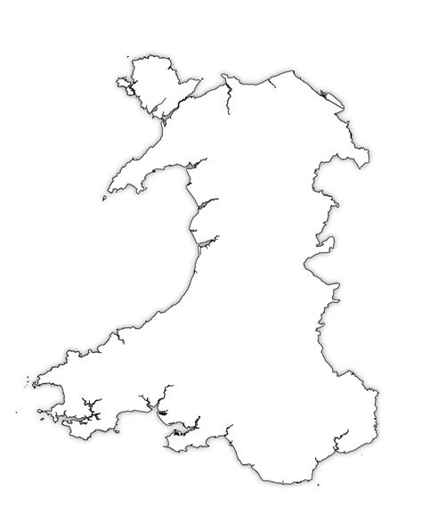 Wales Outline Map, Wales Blank Map