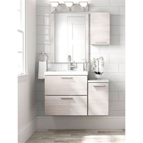 Style Selections Acadia 12-in White Floating Bathroom Vanity with White ...
