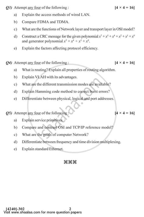 Computer Networks 2012-2013 MCA (Science) Semester 3 question paper ...