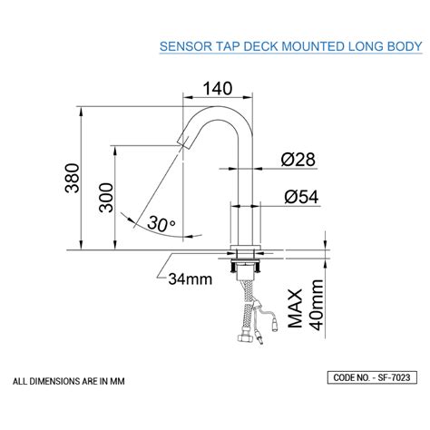 Sensor Tap Deck Mounted Long Body Aquadorn