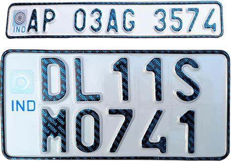 Innovqaraj Embossed Ind Number Plate for Bike| Fancy Black| No Bar or ...