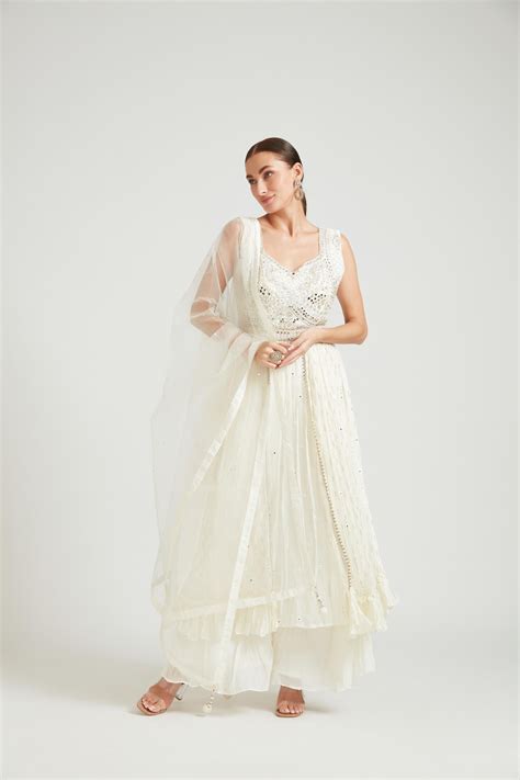 Neeru's Cream Color Georgette Fabric Kurta Set – Neerus India