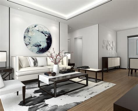 新中式客厅风格表现|三维|建筑/空间|随遇而安2018 - 原创作品 - 站酷 (ZCOOL)