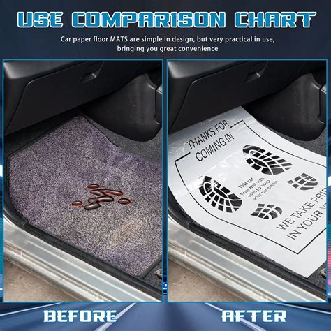 Riakrum 500 Pcs Disposable Car Floor Mat Plastic Auto Floor Car Mat ...