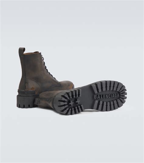 Strike leather boots in black - Balenciaga | Mytheresa