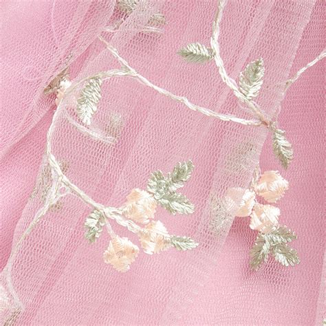 Shop Online Girls Pink Floral Embroidered Party Dress at ₹1049