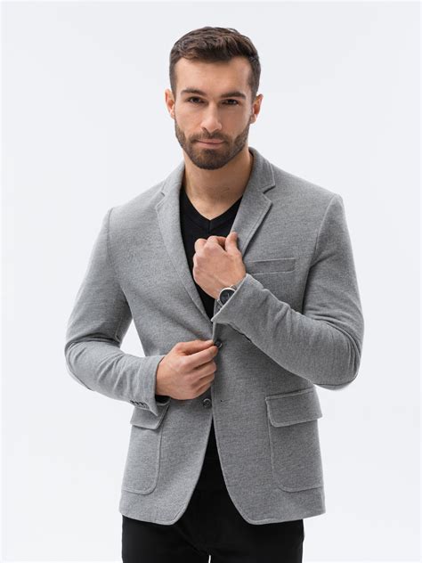 Men's Knit Blazer Gray at Christy Calvin blog