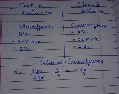 The ratio of the radius of two circles is 1:2. Find the ratio of there ...