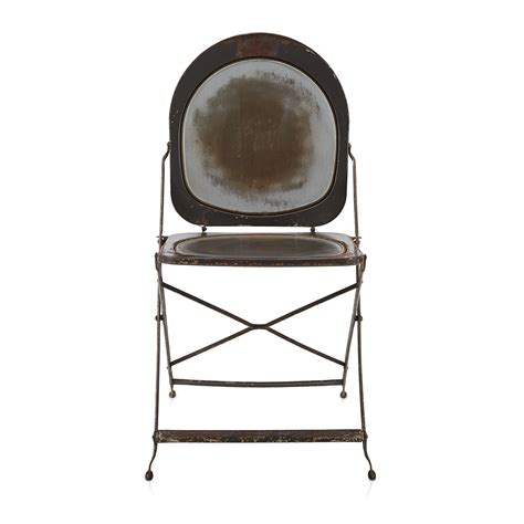 Rustic Metal Metal Folding Chair - Gil & Roy Props