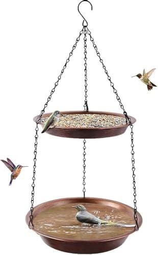 ANANTR Double Hanging Bird Feeder for Water & Seeds | Bird Bath Tray ...