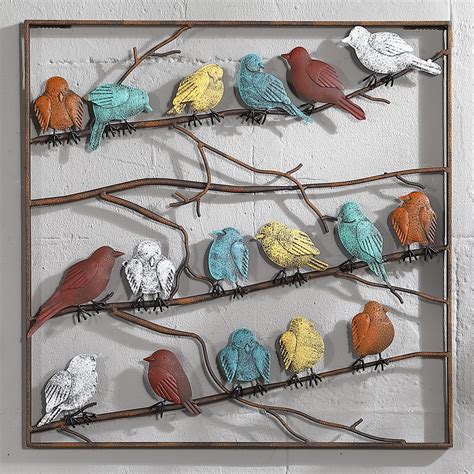 Giant Metal Wall Art Birds Large Multicoloured Parrot Bird Metal Wall