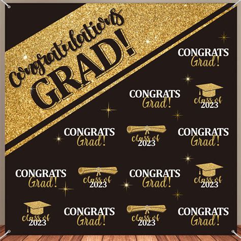 Buy Graduation Party Decorations Backdrop 2023 Congratulations Grad ...