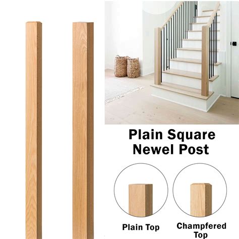Newel Post Red Oak/poplar Plain Square Farmhouse Style Stair - Etsy ...