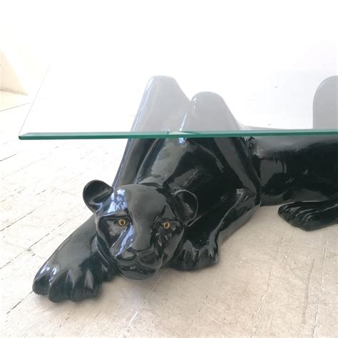 Fabulous Large Vintage Deco Revival Black Panther Coffee Table, USA ...