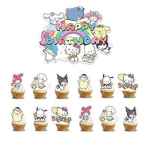 13Pcs Cake Topper Sets,Cake Toppers/Cup cake Toppers for Birthday Cake ...