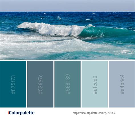 Color Palette Ideas from Wave Sea Wind Image | iColorpalette | Ocean ...