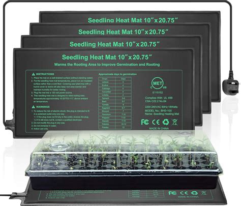 HYDGOOHO Seedling Heat Mat 4 Pack,Waterproof Heat Mat for Seed Starting ...