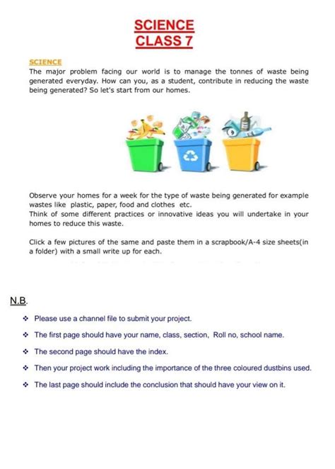 N.B. SCIENCE CLASS 7 SCIENCE The major problem facing our world is to ...