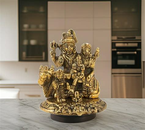 Buy Golden Adiyogi Statue for Car Dashboard and Home, Handcrafted Metal ...