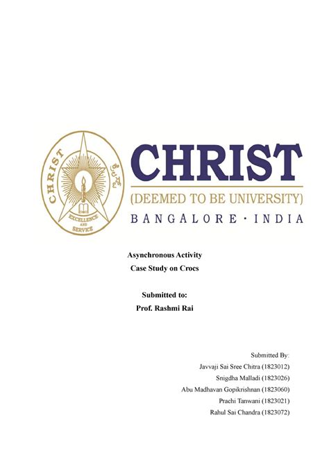 SM Async Case Study-Crocs (Group) - Asynchronous Activity Case Study on ...