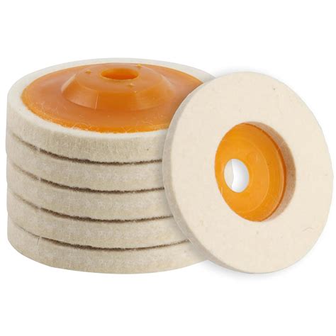 Wool Polishing Wheel Disc Kit - 6 Pcs 4" Felt Buffing Pads for Angle ...