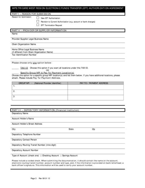 Eft Form Tricare West ≡ Fill Out Printable PDF Forms Online