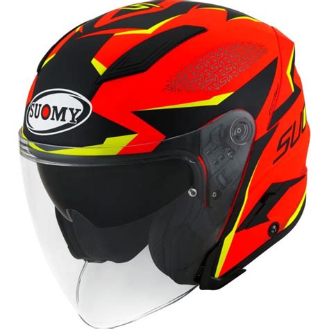 Suomy Speedjet Luminism Jet Black Red Helmet
