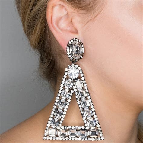 Copper color oversized triangle earrings