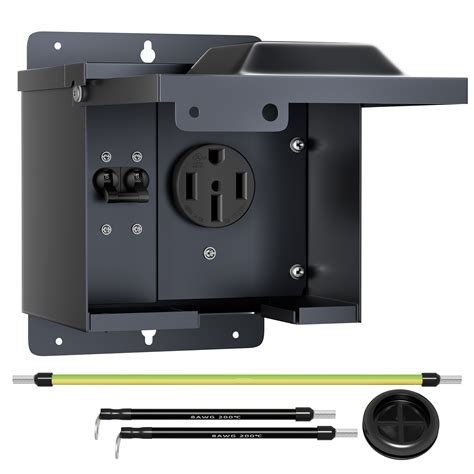 Heavy Duty Weatherproof 125/250V 50 Amp RV Outlet Box With Circuit ...