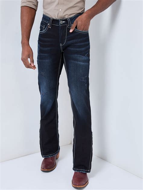 Dual-Fit Dark Indigo Convertible Bootcut to Slim Fit Jeans – Mode De ...