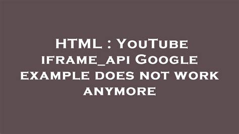 YouTube Embedded Players and Player Parameters  |  YouTube IFrame Player API  |  Google for Develope