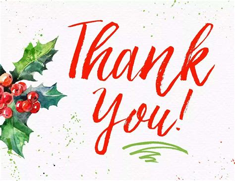11 Free, Printable Christmas Thank You Cards