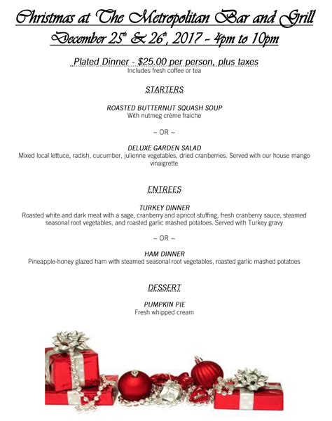 Menu – The Metropolitan Bar + Grill