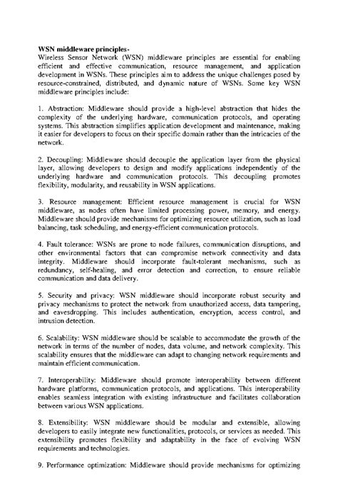 WSN 101: Middleware Principles and Architecture Overview - Studocu