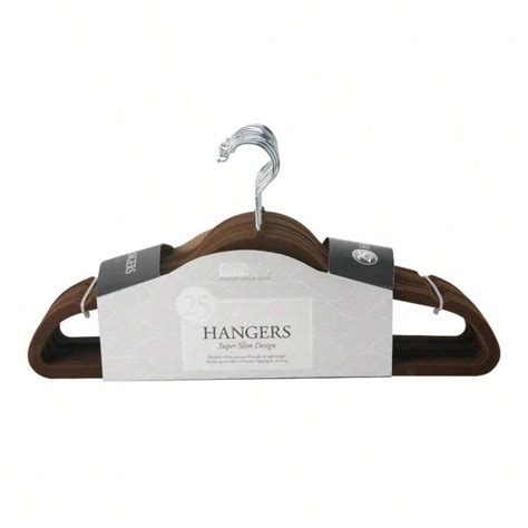 Simplify 25pk Slim Velvet Suit Hangers Chocolate: Clothes Hangers For ...