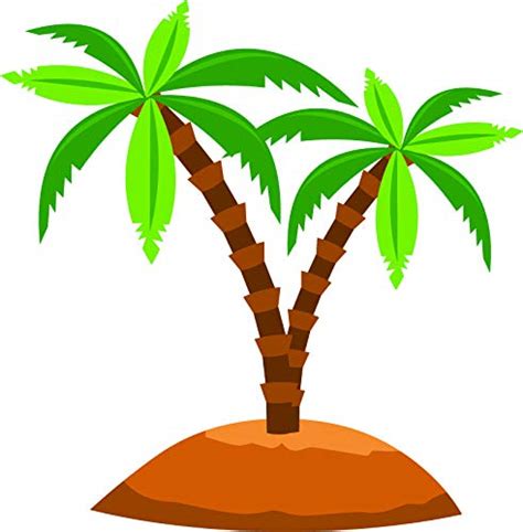 Cute Simple Tropical Island Palm Tree Cartoon Icon Vinyl Sticker, No ...