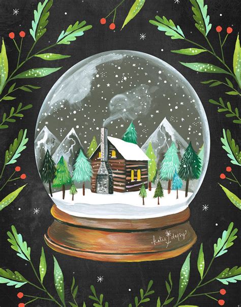 Snow Globe Drawings at Maryann Yvonne blog