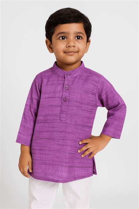 Boys Lavender Linen Cotton Kurta Pajama KP178 - Prince N Princess Boys ...