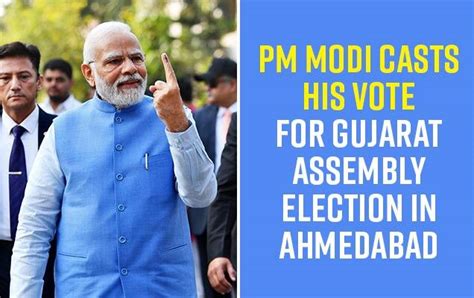 PM Modi casts his vote for Gujarat Assembly election in Ahmedabad