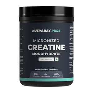 Nutrabay Pure Micronised Creatine Monohydrate Powder - 400g ...