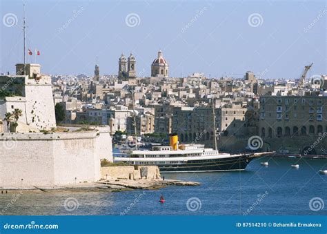 Ship in Harbor of Valletta, Capital of Malta Stock Photo - Image of marine, travel: 87514210