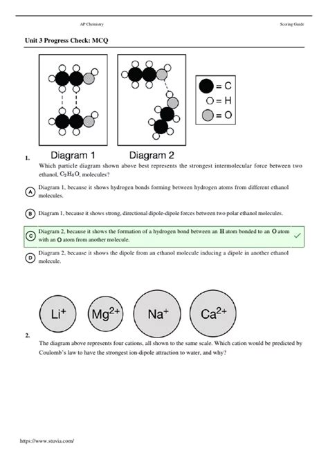 AP Chemistry Unit 3 Progress Check MCQ AP Scoring Guide - General ...
