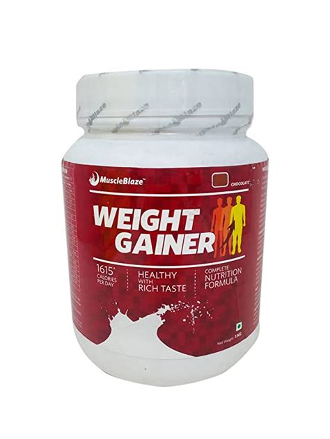 Buy MuscleBlaze Weight Gainer - Chocolate, 1kg Jar Online at Low Prices ...