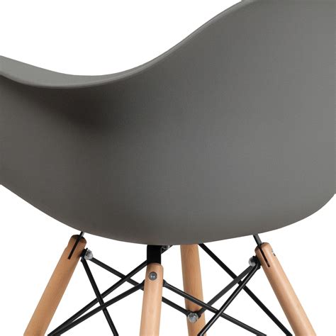 Plastic Chair Wooden Legs Curved Arm Sit Comfortably | Ubuy India