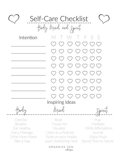 Free Printable Self Care Worksheets | Printable Worksheets