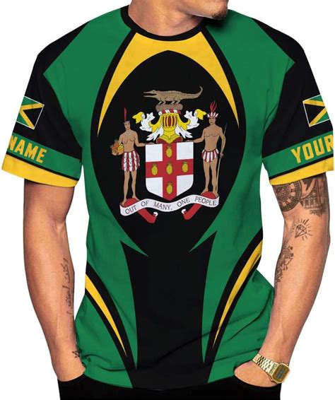 Amazon.com: Personalized Jamaica Shirt Custom Jamaica Flag Lion Shirt ...