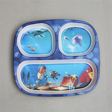 Buy Adventure of U-tron Rectangular 3 Partition Kids Plate from Home ...